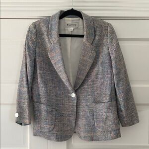 Women's Tweed Blazer - Multicolor 100% Silk